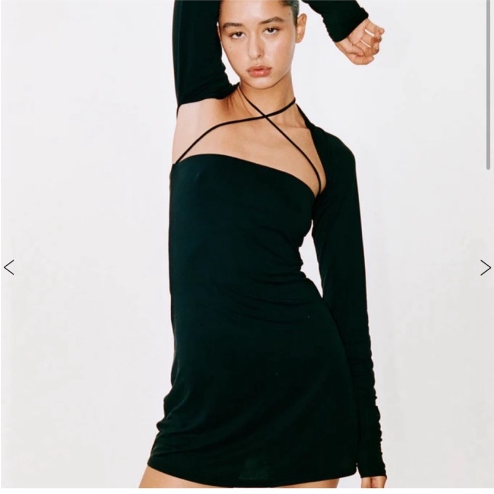 With Jean Black Strappy Midi Dress